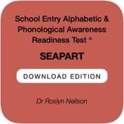 school entry alphabetic and phonological awareness readiness test (seapart) site licence