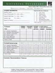 listening inventory profile forms/score summary