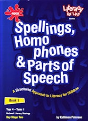 spellings, homophones and parts of speech book 1