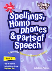 spellings, homophones and parts of speech book 3